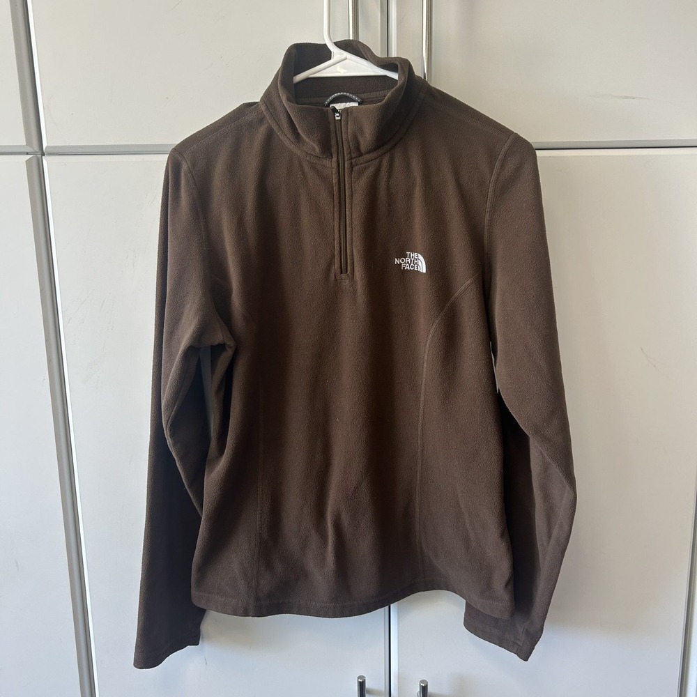 The North Face Women Brown TKA 100 1/4 Zip Fleece Pullover Jacket Size Medium